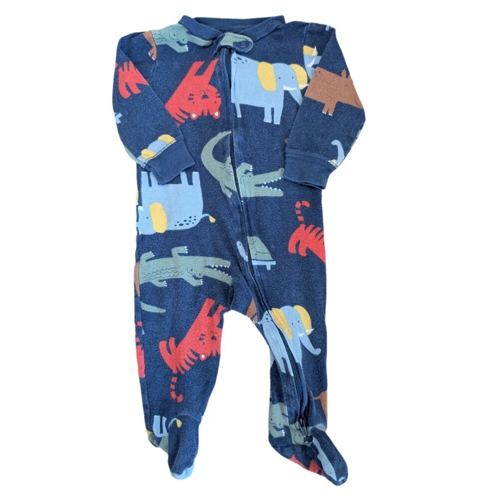 Carter's Navy Blue Animal Footed Sleeper 9m